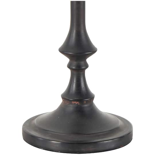 Black Metal Turned Style Candle Holder Set